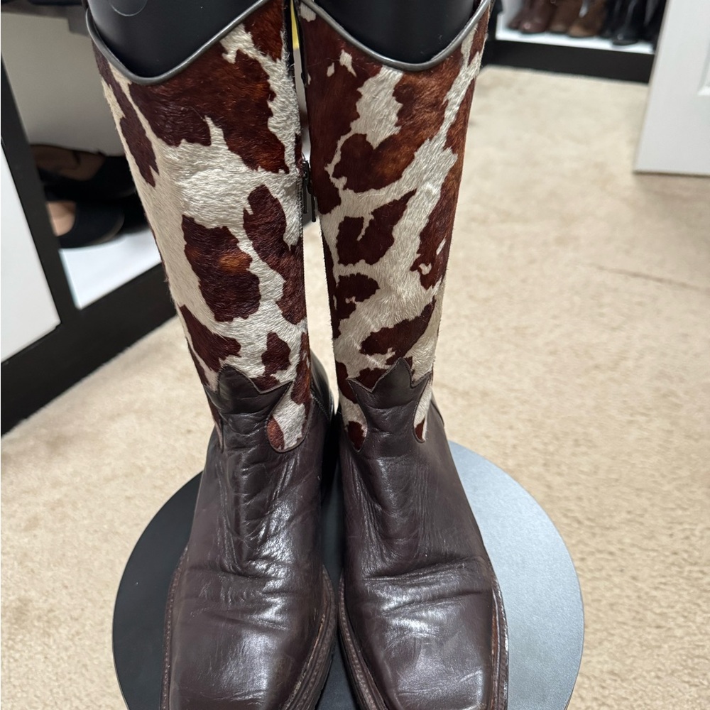 Cowhide Leather Cowboy Boots